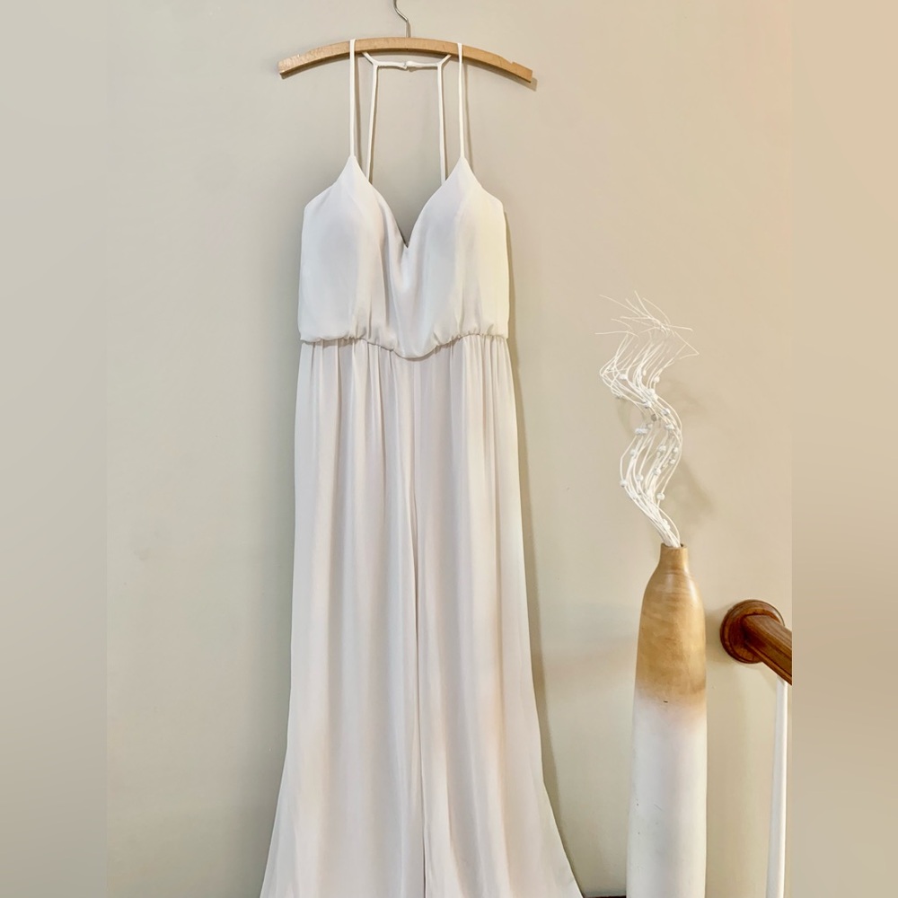 Hayley Paige Bridal Wedding Chiffon Jumpsuit Style 5710 Ivory - Picture 3 of 11